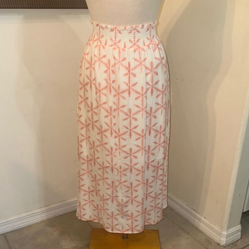 NWT LOFT Coral/White Patterned Women's Skirt Size Medium